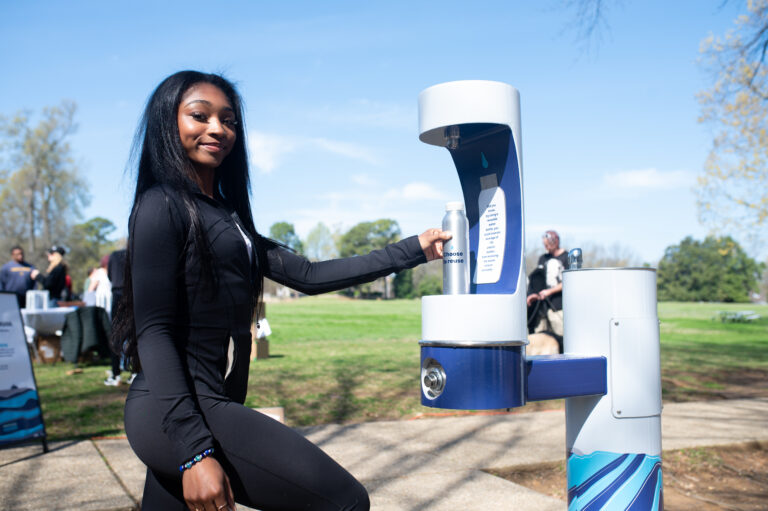 Water refill station at RiverRoots Festival in Overton Park